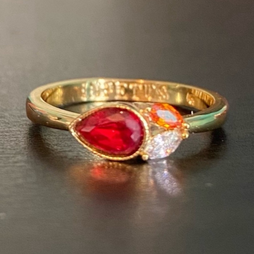 Fragrant Jewels Crackling Campfire Ring Red/Orange/Gold- Size 6.